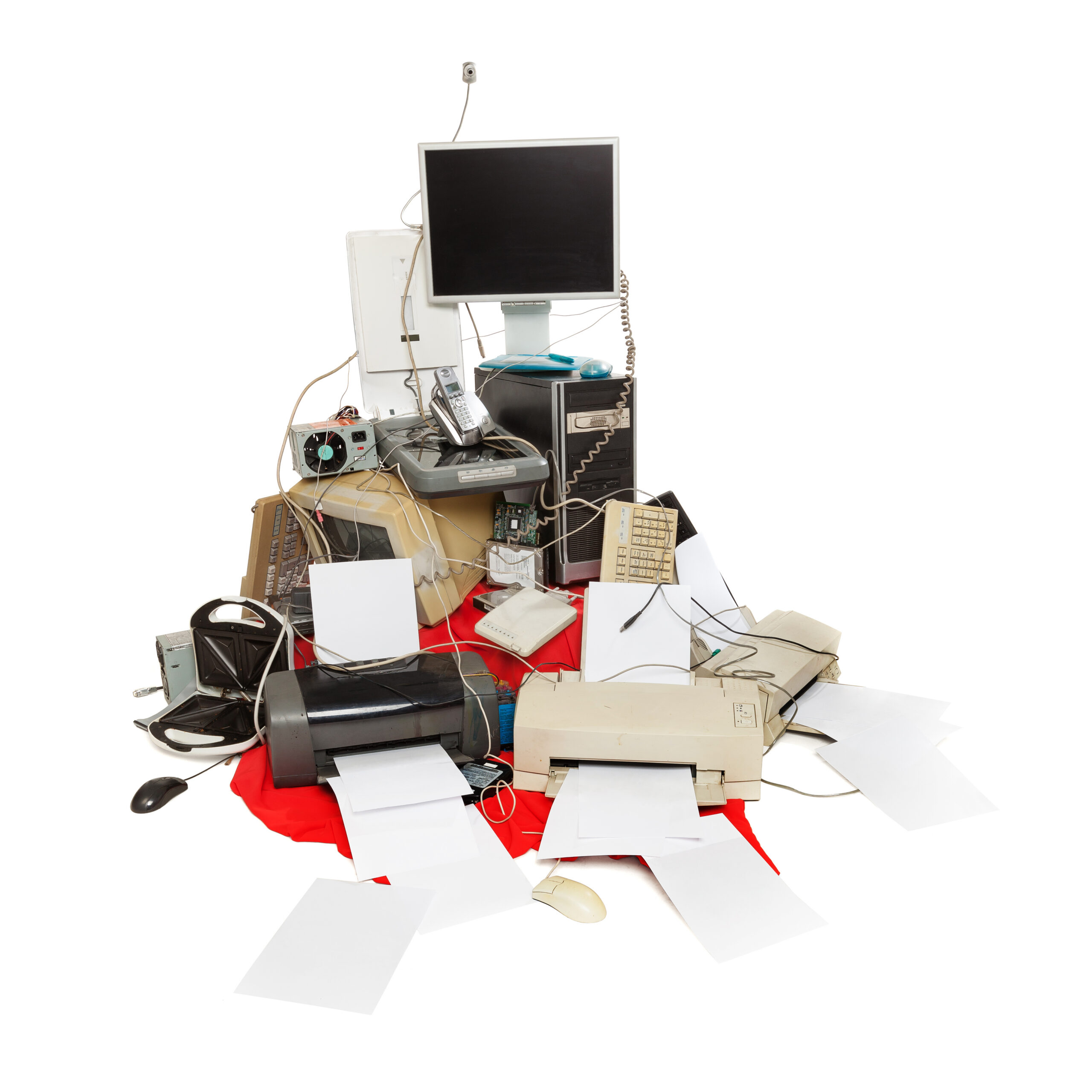 office moving team carrying equipment